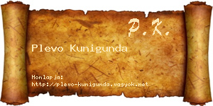 Plevo Kunigunda névjegykártya